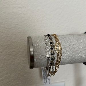 NWT Lucky brand two tone gold and silver magnetic clasp multi bracelet
